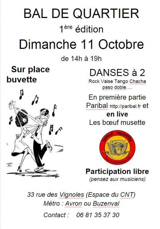 Affichette bal de quartier
